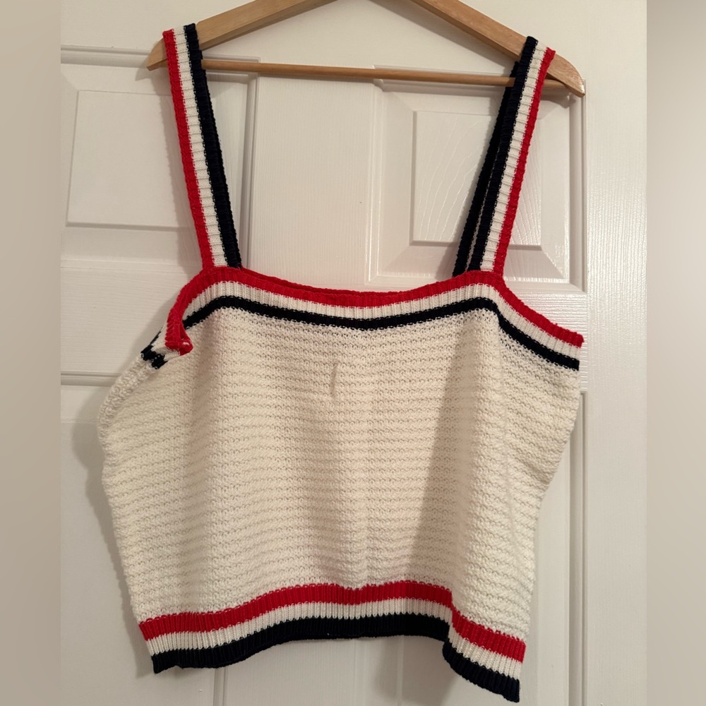 Francesca's Collections Striped Knit Crop Top